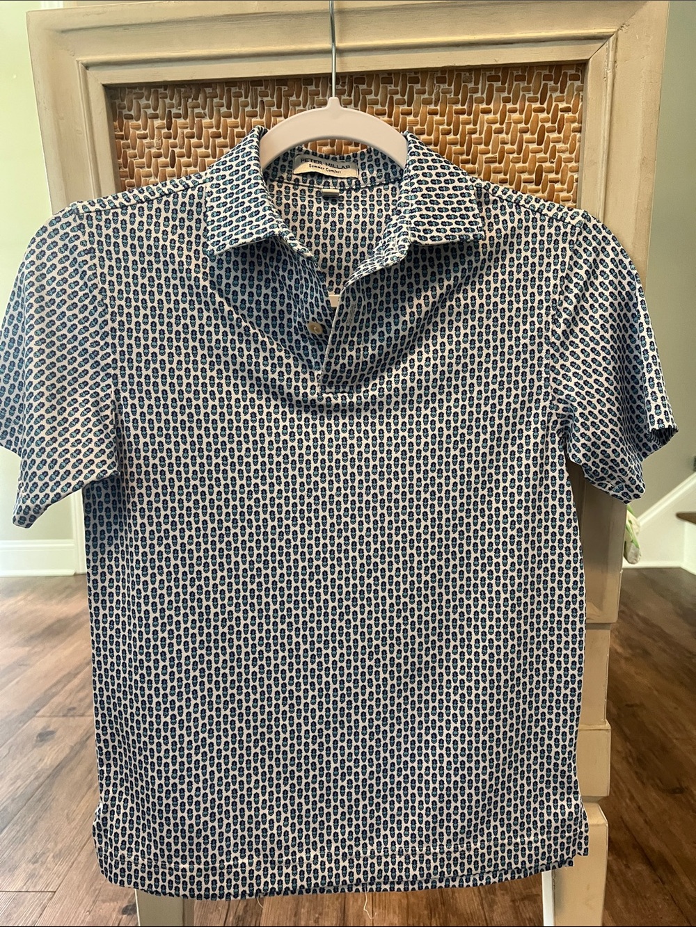 Peter Millar Navy and White Patterned Kids' Polo